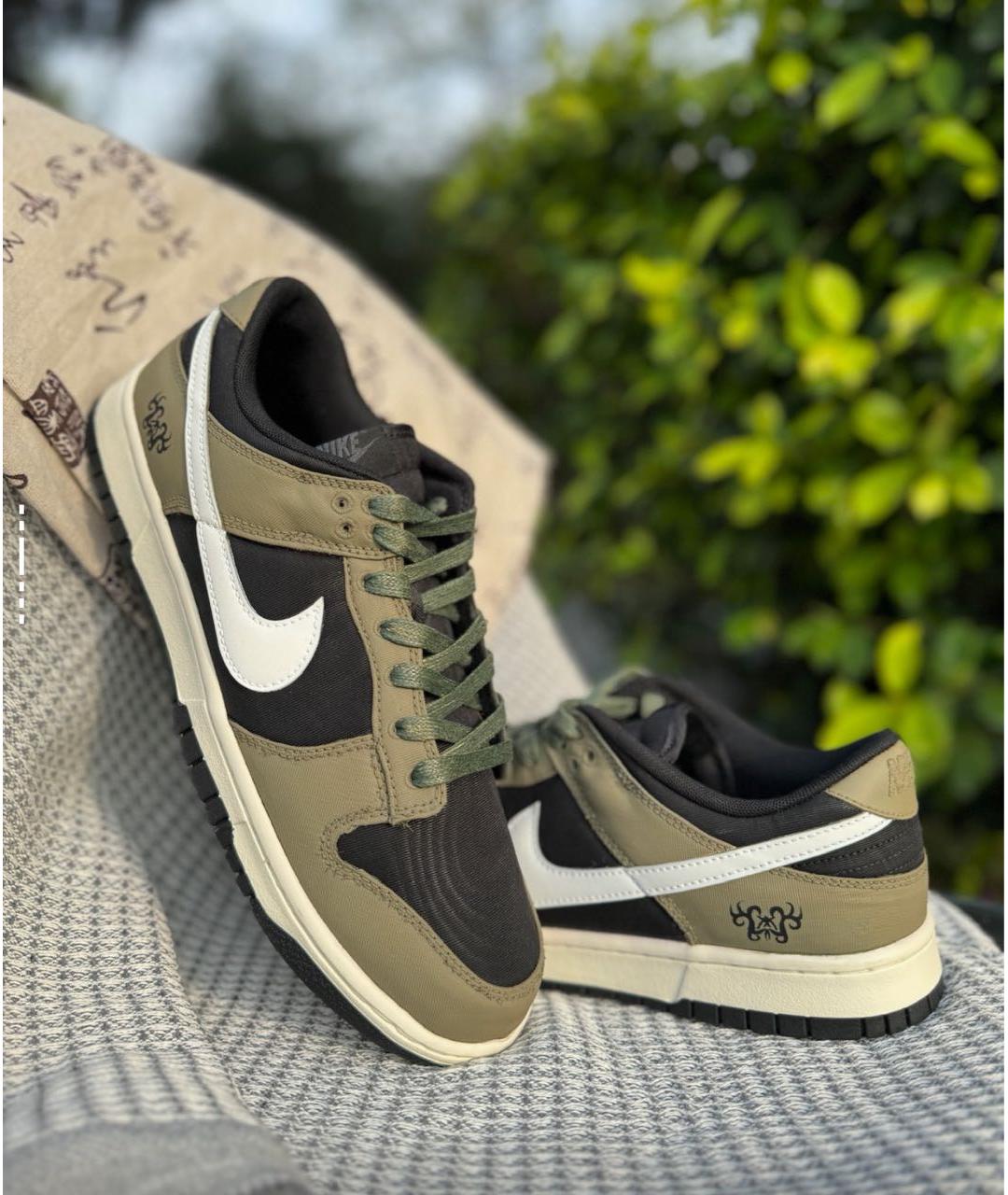 NIKE Хаки текстильные низкие кроссовки / кеды, фото 5