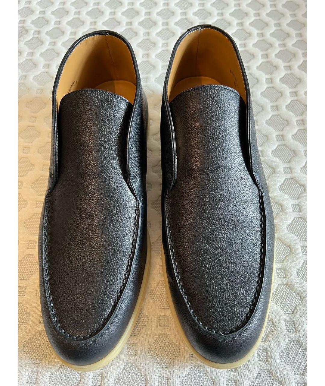 LORO PIANA Черные кожаные лоферы, фото 2