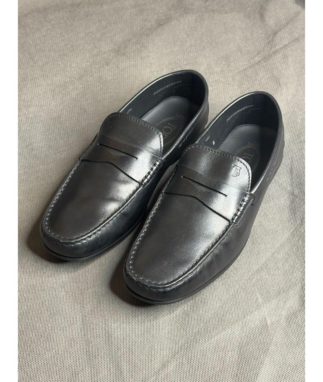TOD'S Черные кожаные мокасины, фото 2