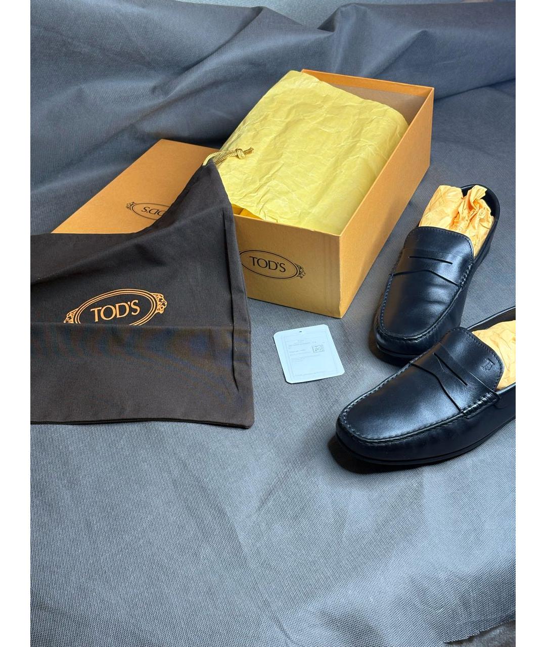 TOD'S Черные кожаные мокасины, фото 5