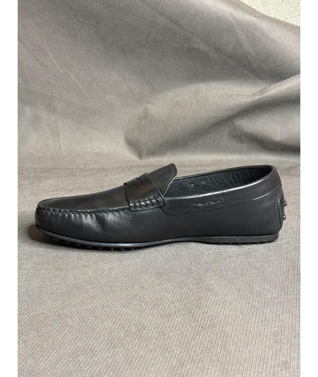 TOD'S Черные кожаные мокасины, фото 9