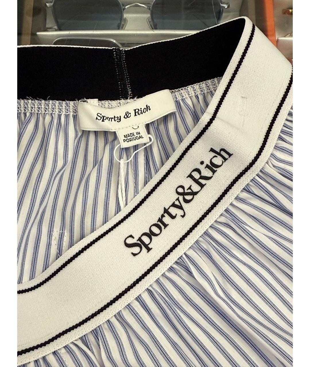 SPORTY AND RICH Голубой хлопковый костюм с брюками, фото 5
