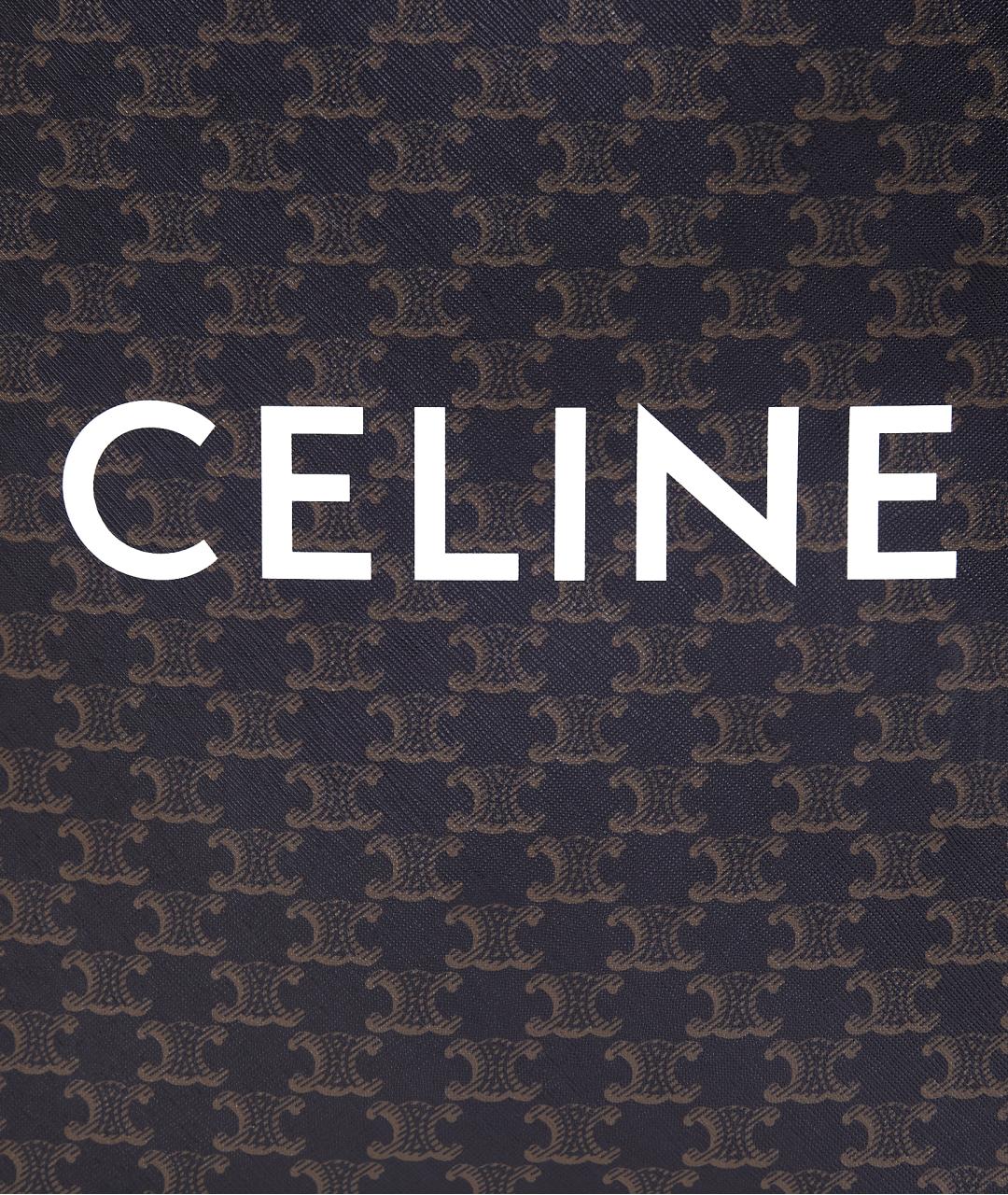 CELINE Коричневая кожаная сумка тоут, фото 5