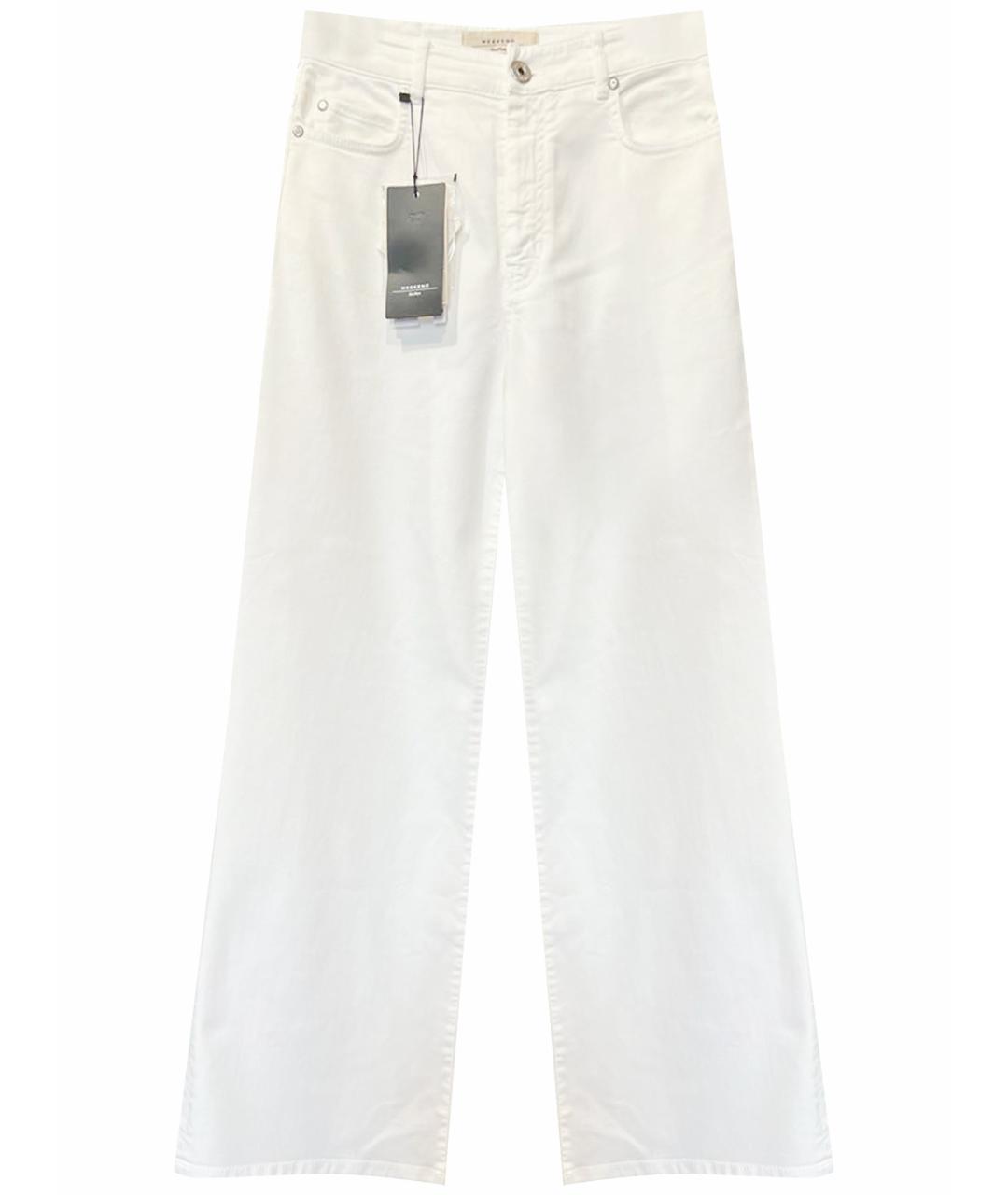 WEEKEND MAX MARA Белые хлопко-эластановые джинсы клеш, фото 1