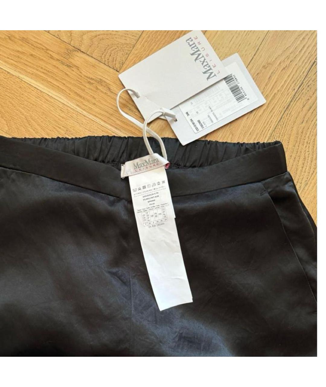 MAX MARA Черные ацетатные прямые брюки, фото 5