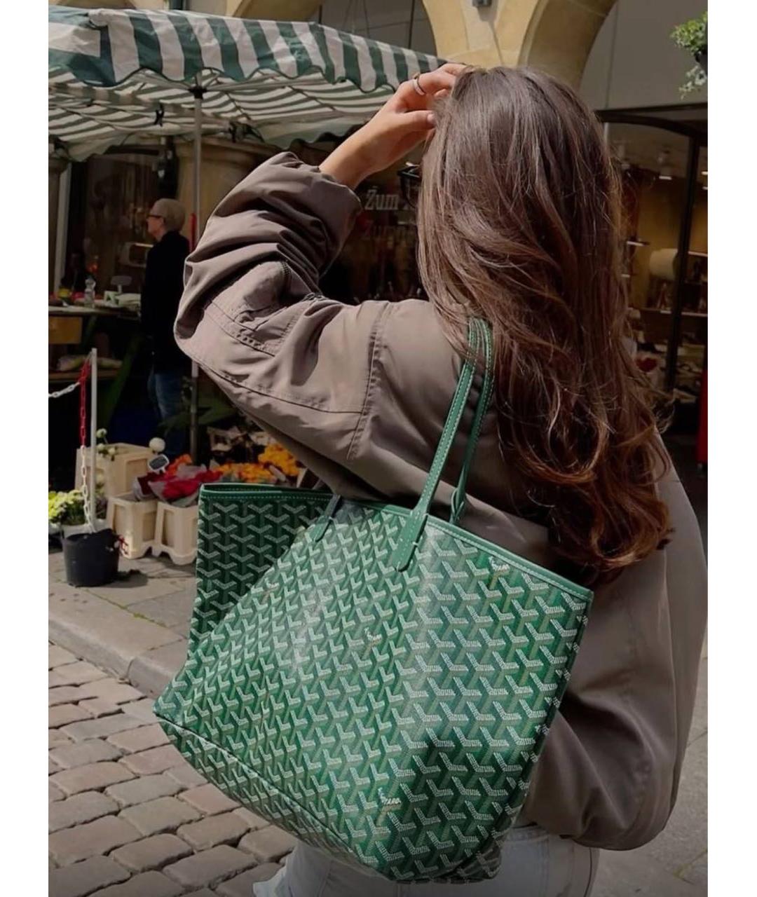 GOYARD Зеленая сумка тоут, фото 4