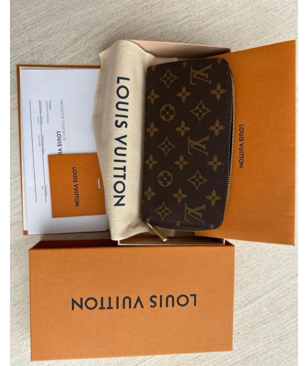 LOUIS VUITTON Коричневый кошелек, фото 5
