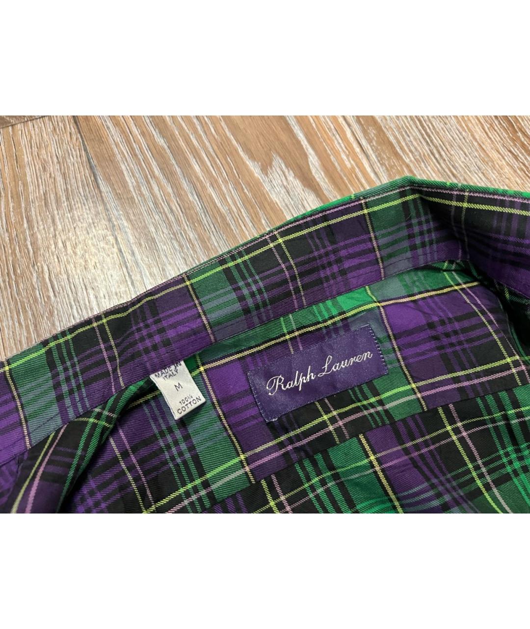 RALPH LAUREN PURPLE LABEL Зеленая хлопковая кэжуал рубашка, фото 3
