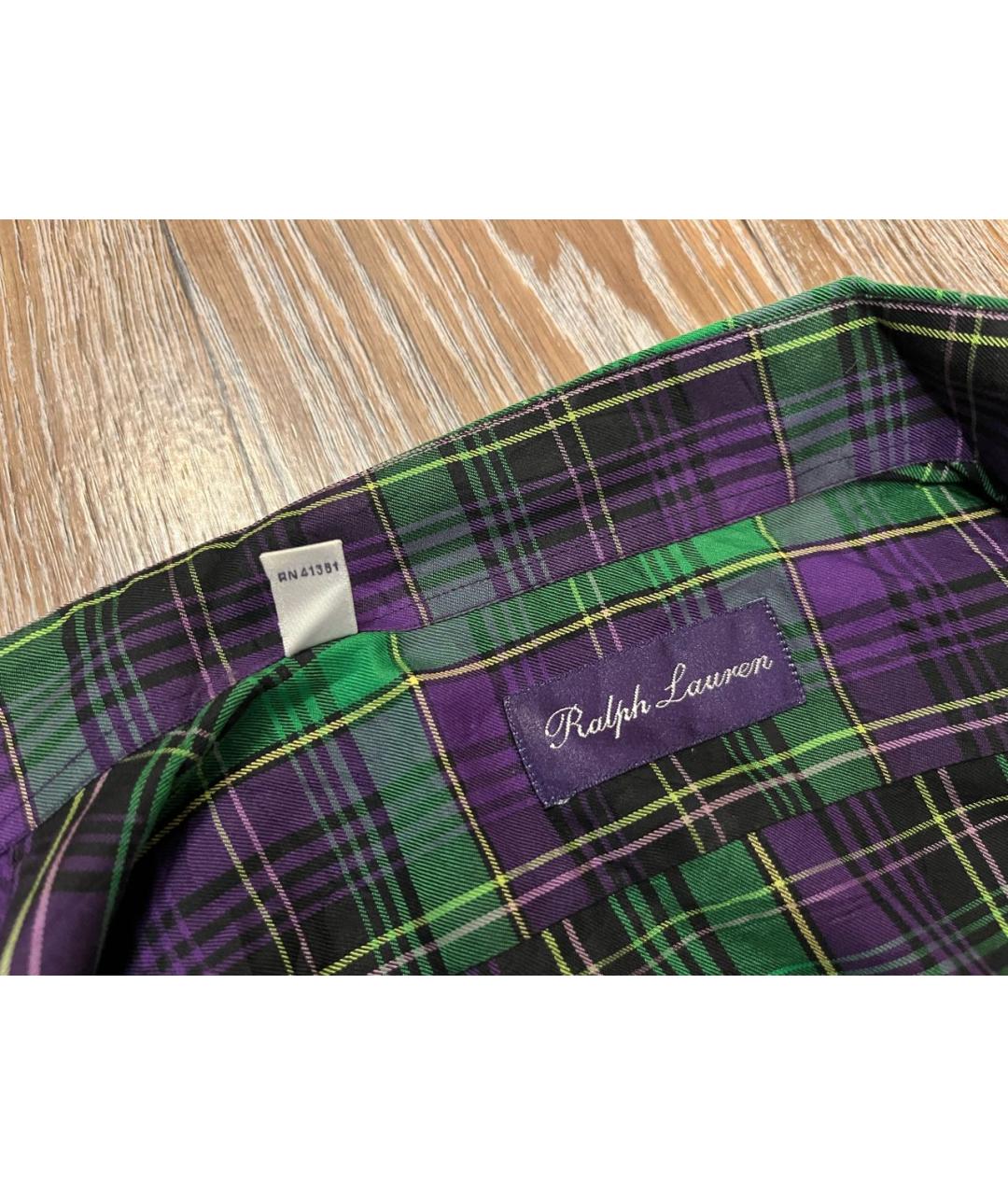 RALPH LAUREN PURPLE LABEL Зеленая хлопковая кэжуал рубашка, фото 5