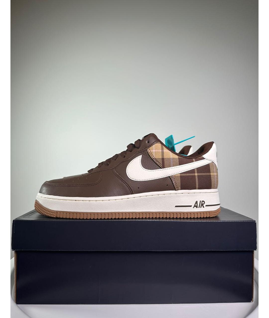 NIKE Коричневые кожаные низкие кроссовки / кеды, фото 7