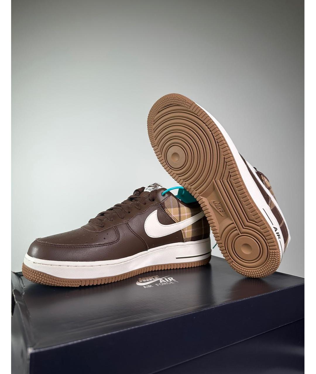 NIKE Коричневые кожаные низкие кроссовки / кеды, фото 5