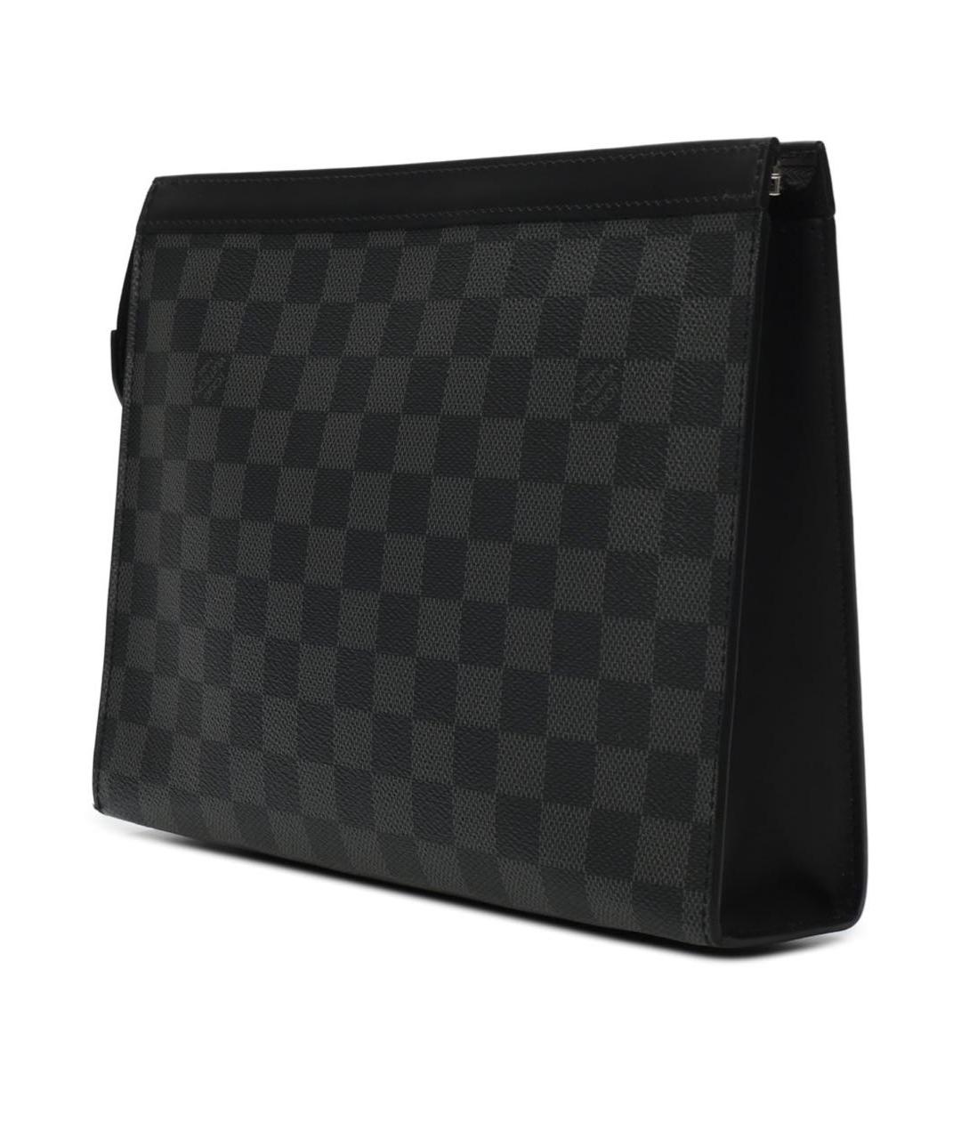 LOUIS VUITTON Черная кожаная папка для документов, фото 2