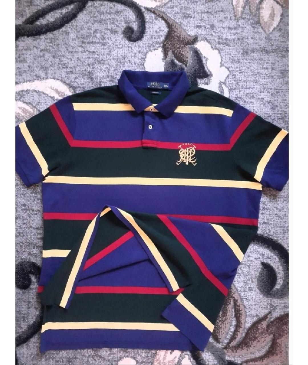 POLO RALPH LAUREN Мульти хлопковое поло с коротким рукавом, фото 3