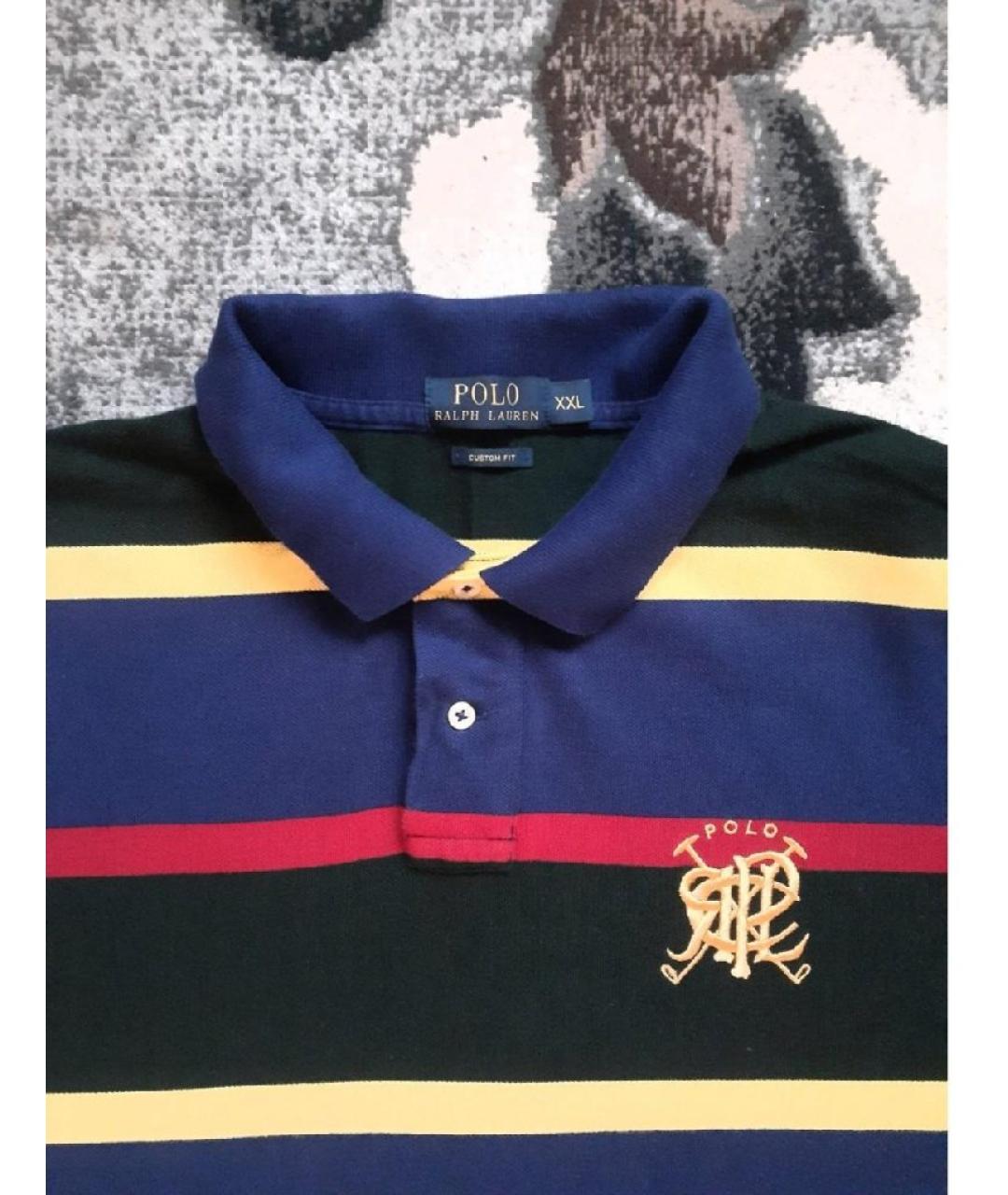 POLO RALPH LAUREN Мульти хлопковое поло с коротким рукавом, фото 2