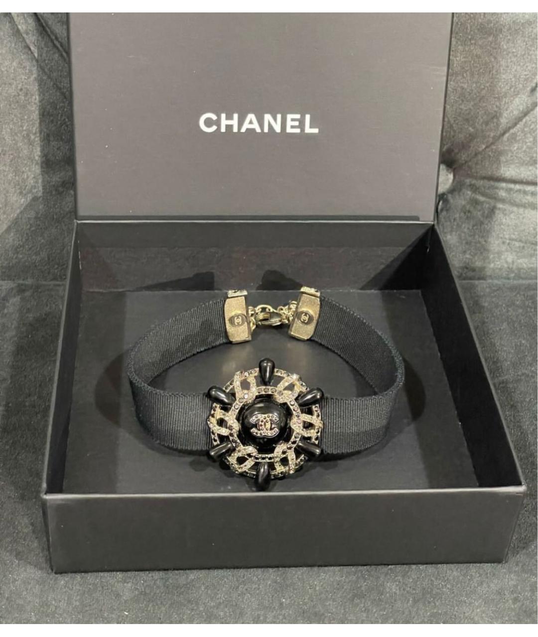 CHANEL Черный металлический чокер, фото 3