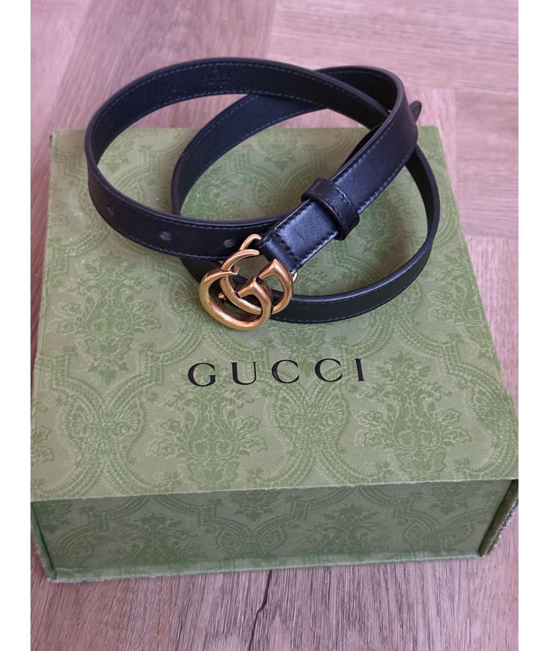 GUCCI Черный кожаный ремень, фото 6