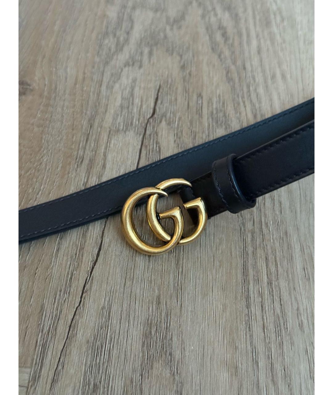 GUCCI Черный кожаный ремень, фото 5