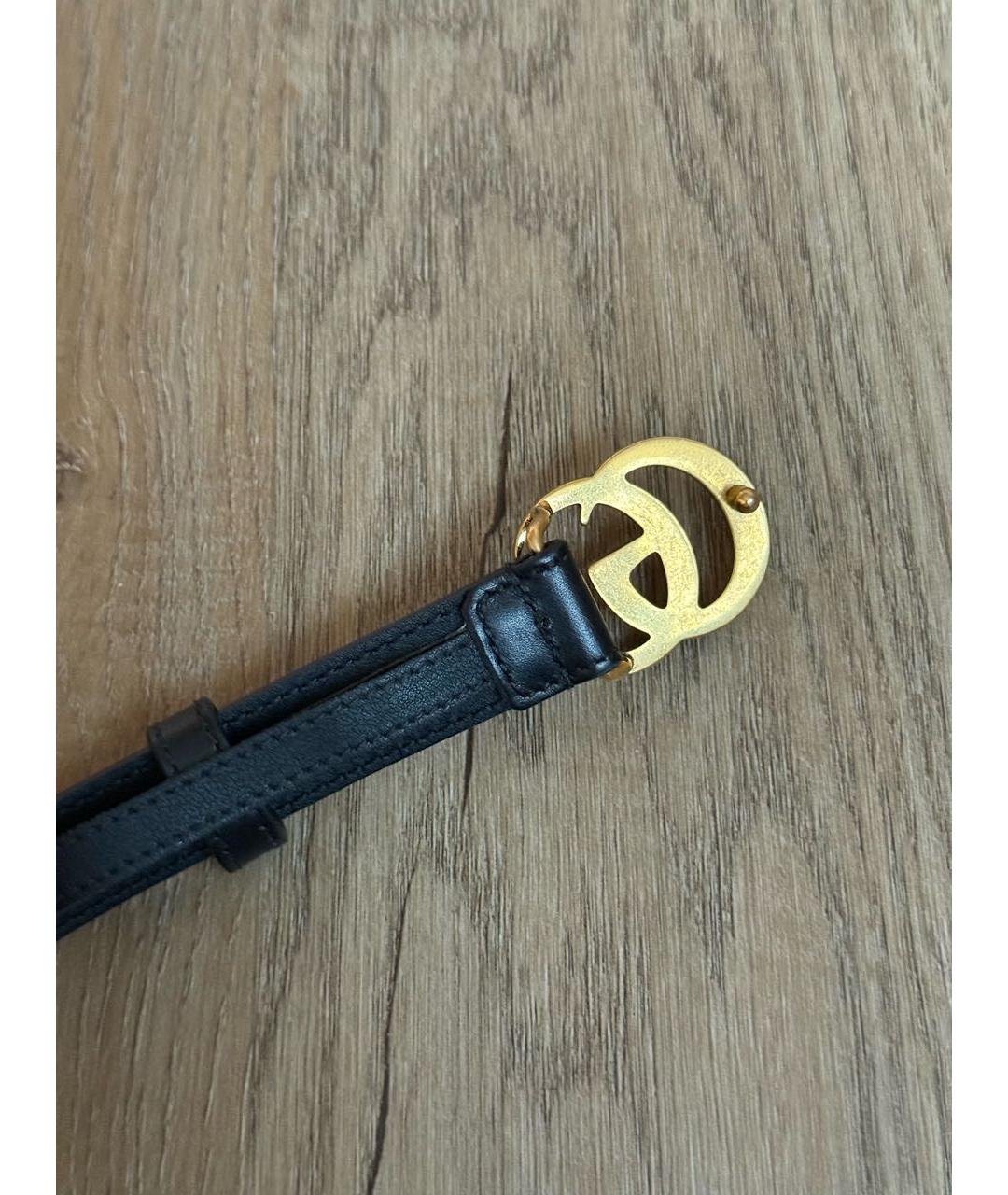 GUCCI Черный кожаный ремень, фото 3