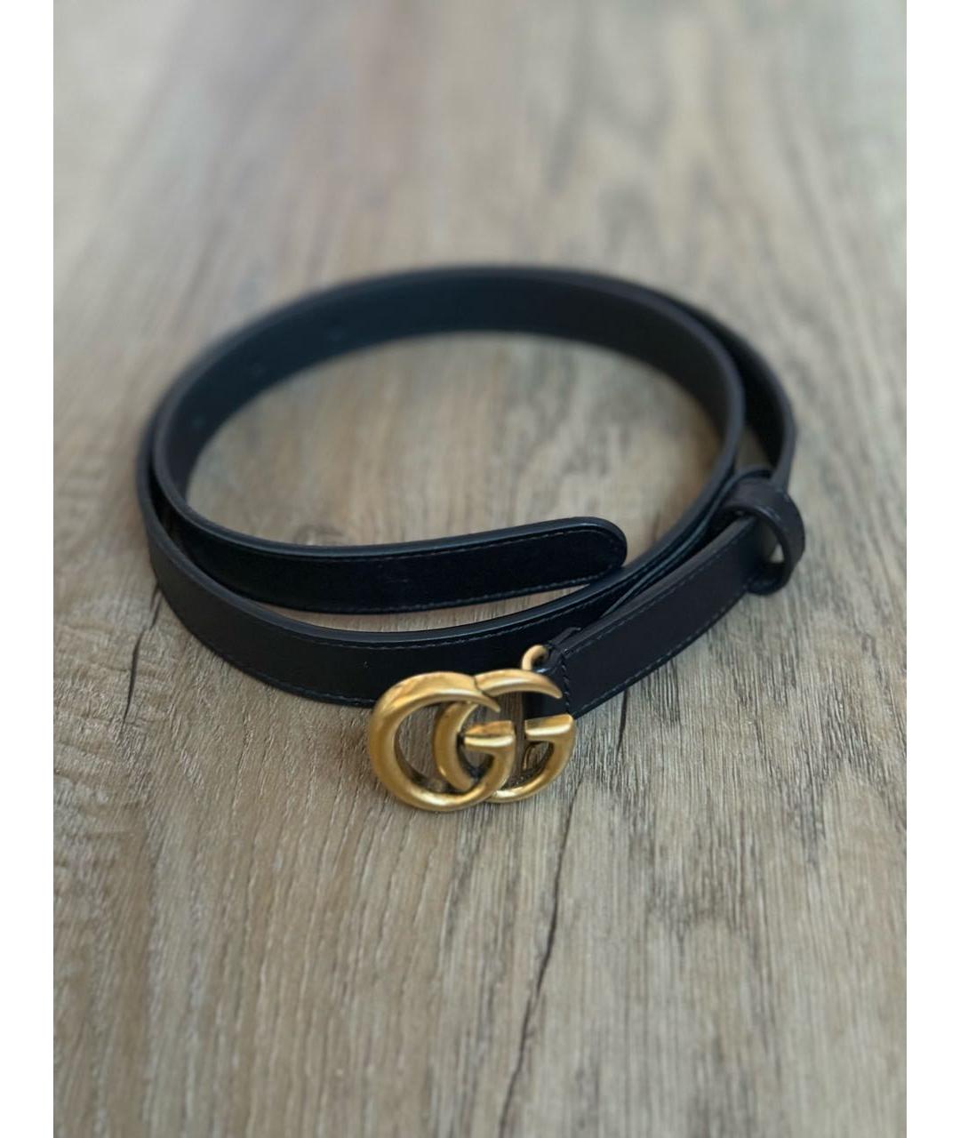 GUCCI Черный кожаный ремень, фото 7