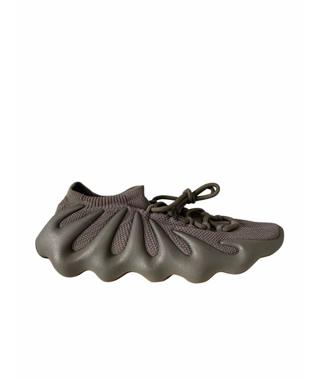 ADIDAS YEEZY Серые текстильные низкие кроссовки / кеды, фото 1