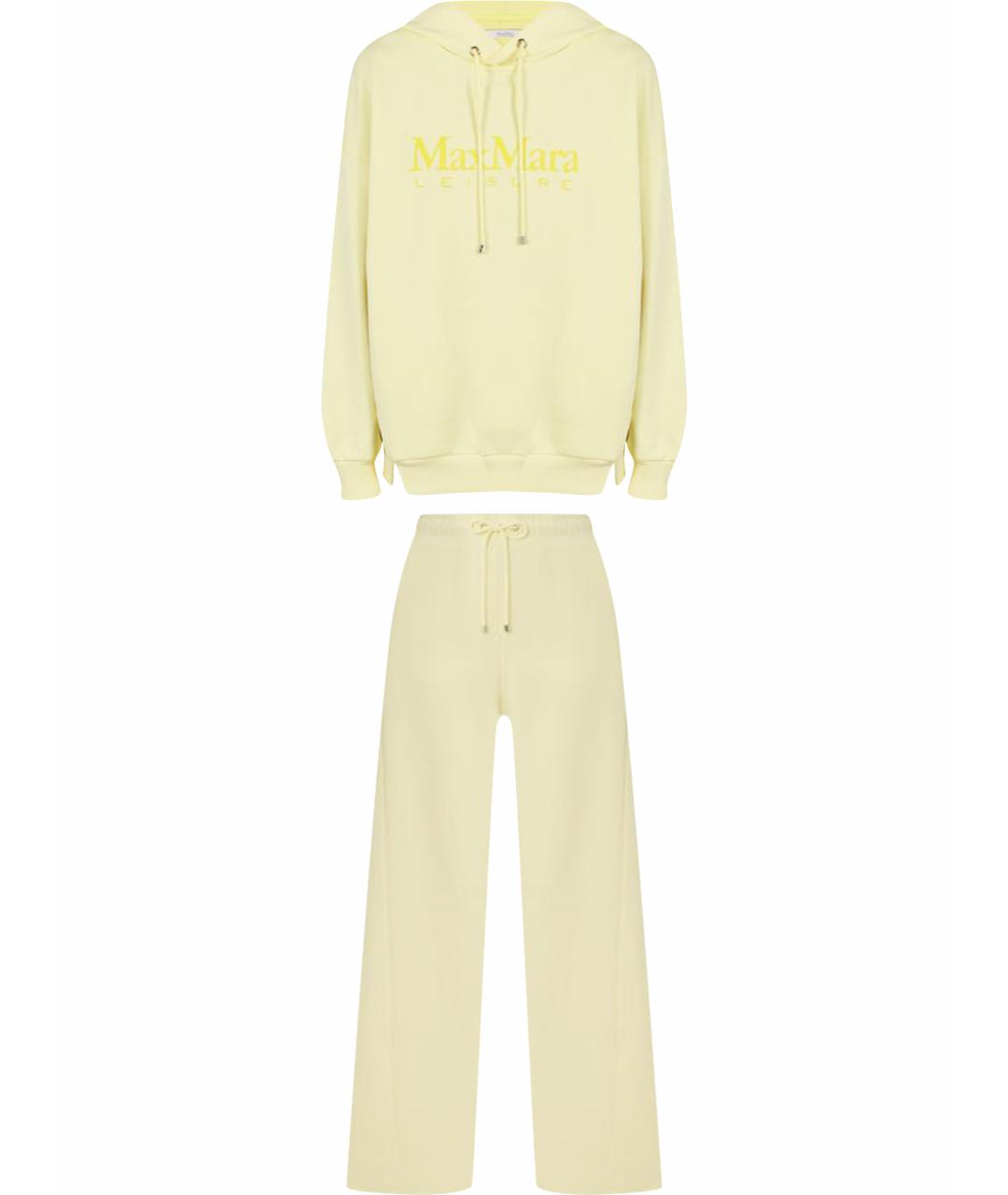 MAX MARA Желтый хлопковый костюм с брюками, фото 1