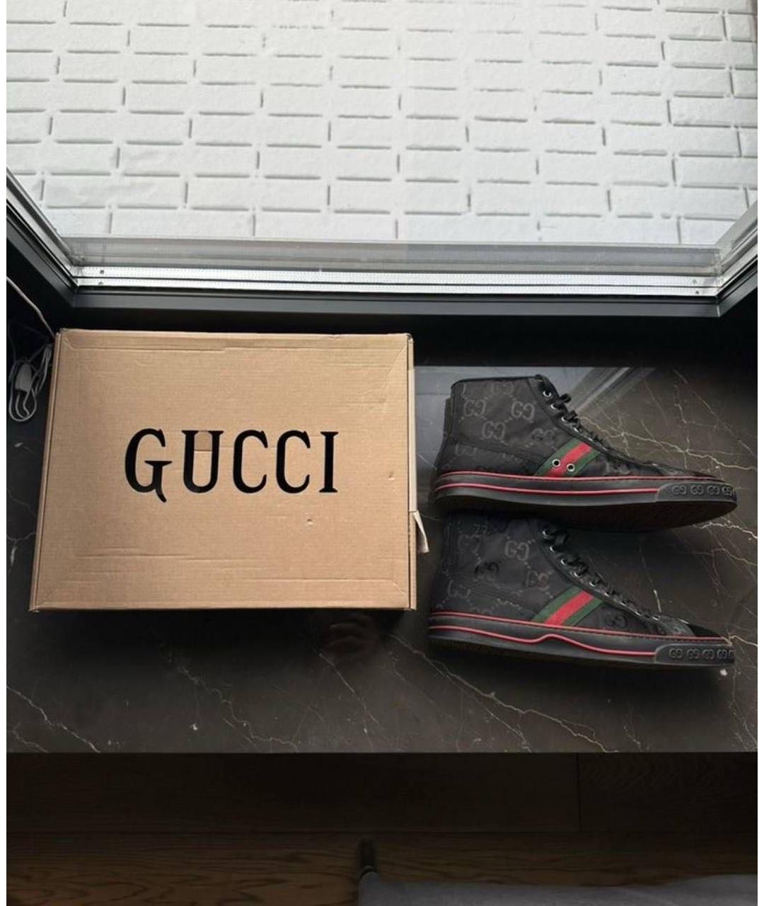 GUCCI Черные высокие кроссовки / кеды, фото 4