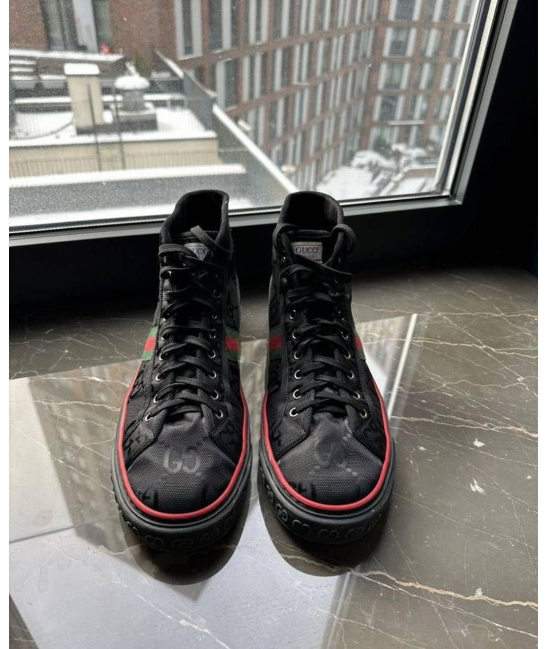 GUCCI Черные высокие кроссовки / кеды, фото 2