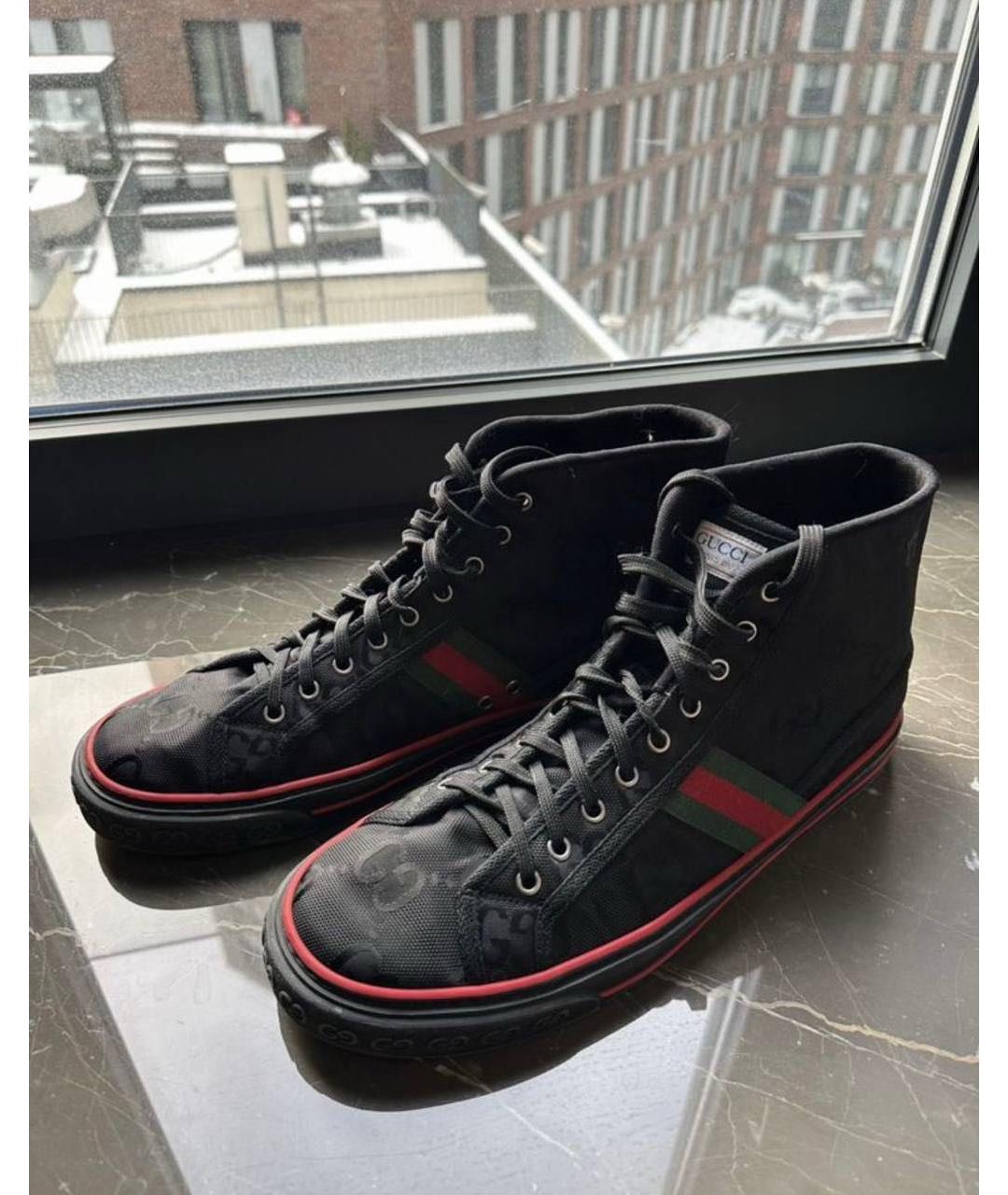 GUCCI Черные высокие кроссовки / кеды, фото 3