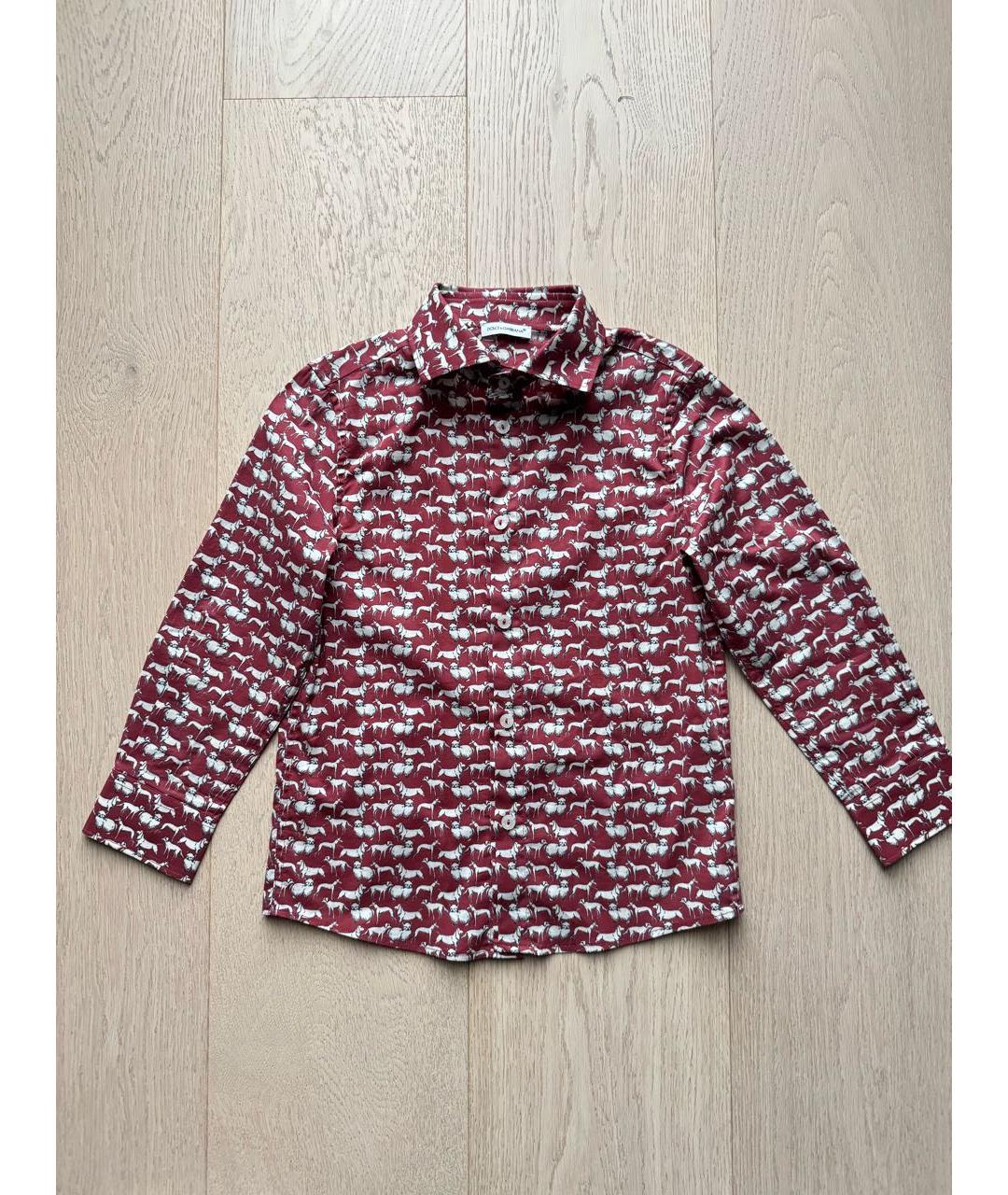 DOLCE & GABBANA KIDS Бордовая хлопковая детская рубашка, фото 5