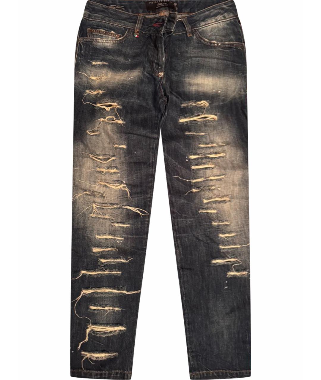 PHILIPP PLEIN Темно-синие джинсы слим, фото 1