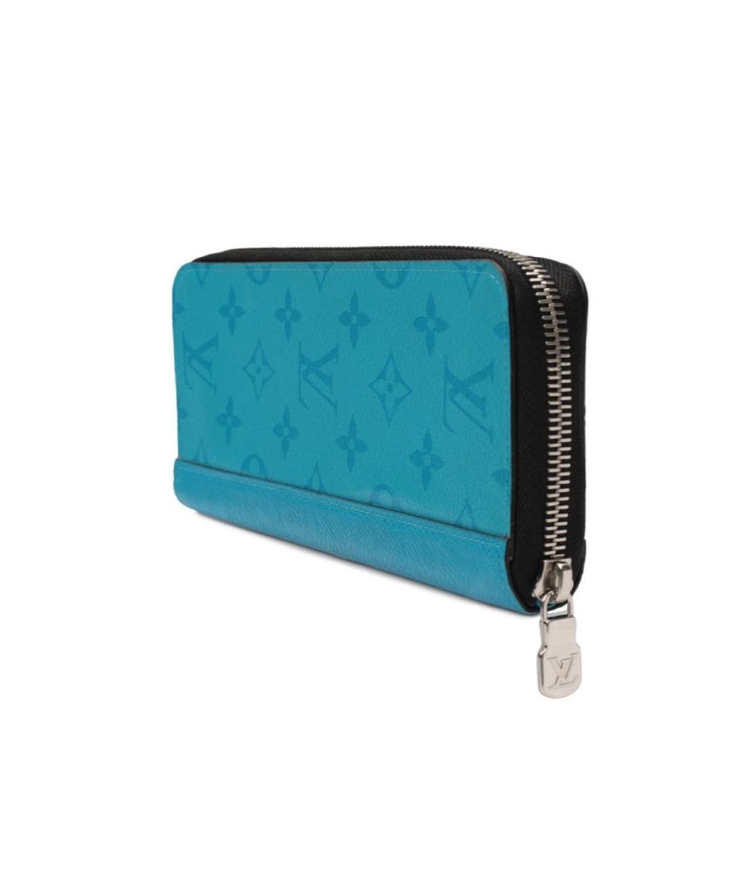 LOUIS VUITTON Синий кожаный кошелек, фото 2
