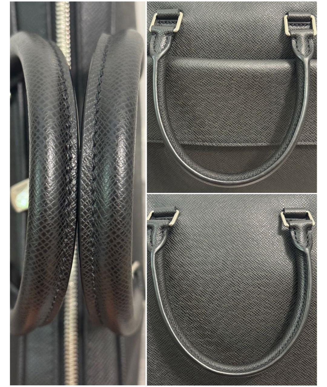 LOUIS VUITTON Черный кожаный портфель, фото 6