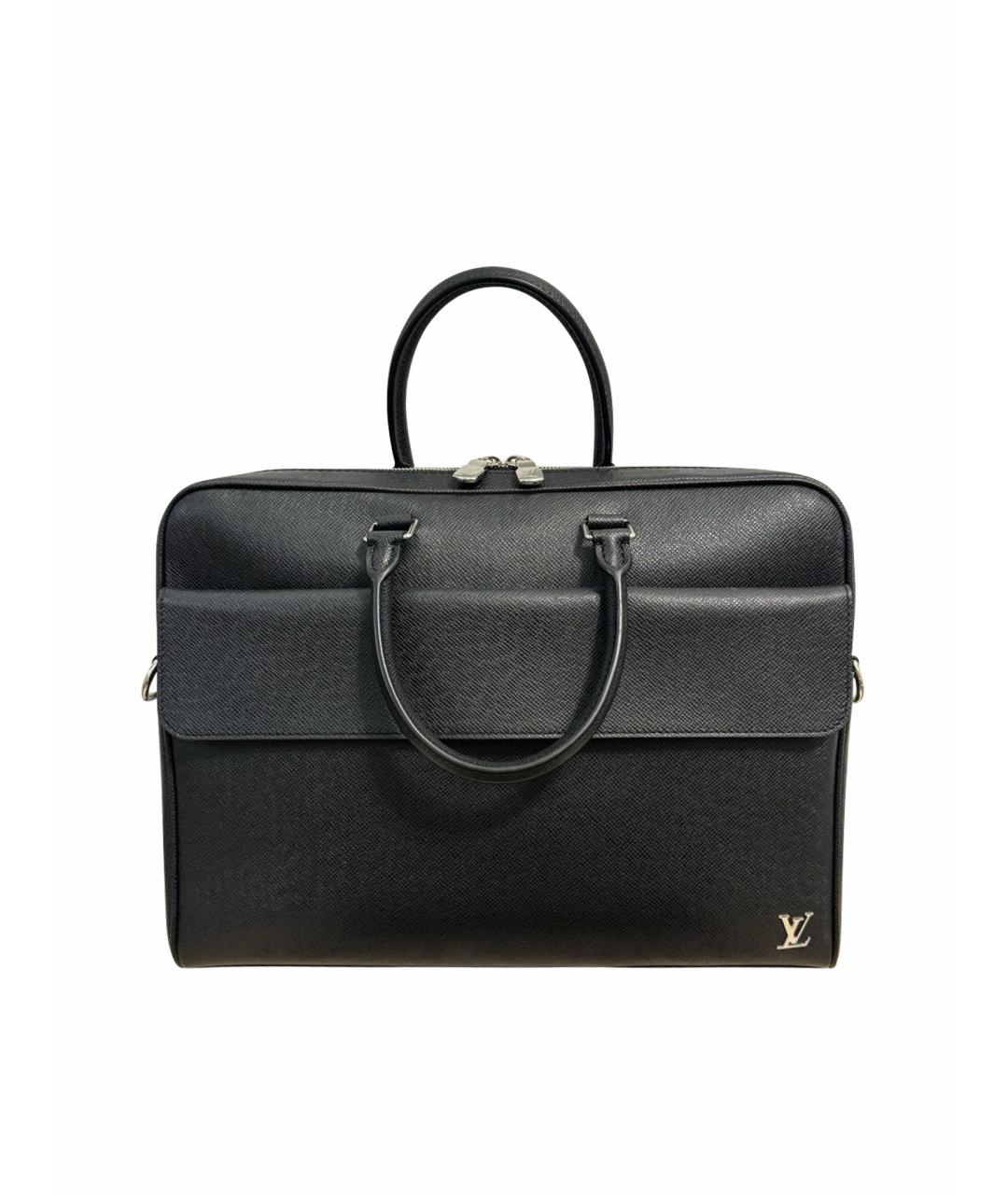 LOUIS VUITTON Черный кожаный портфель, фото 1