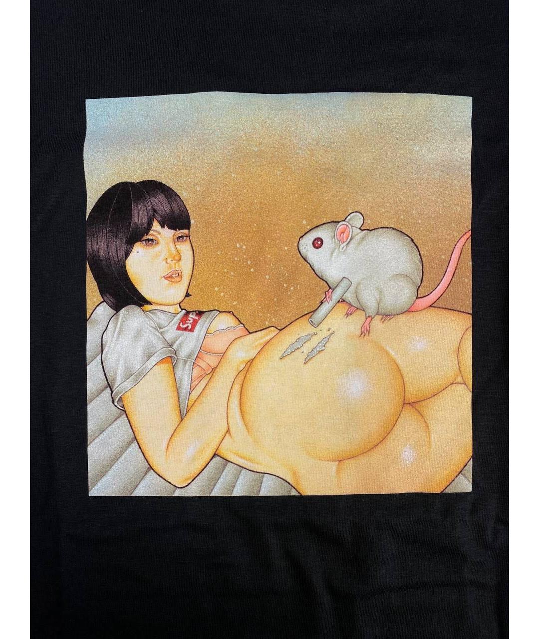 SUPREME Черная хлопковая футболка, фото 4