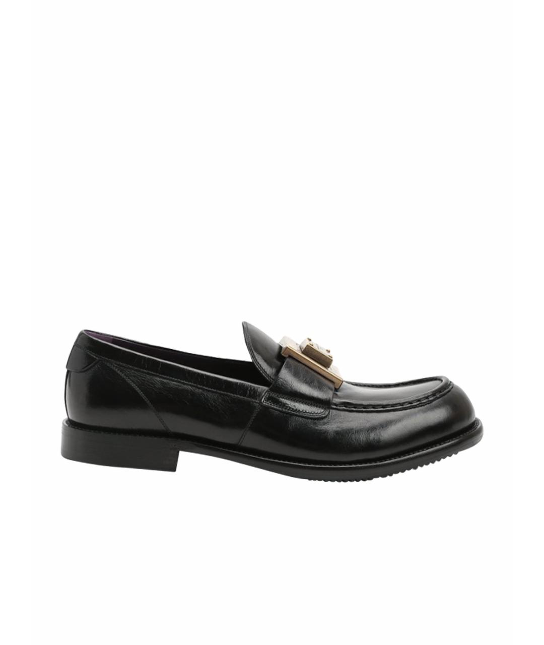 DOLCE&GABBANA Черные кожаные лоферы, фото 1