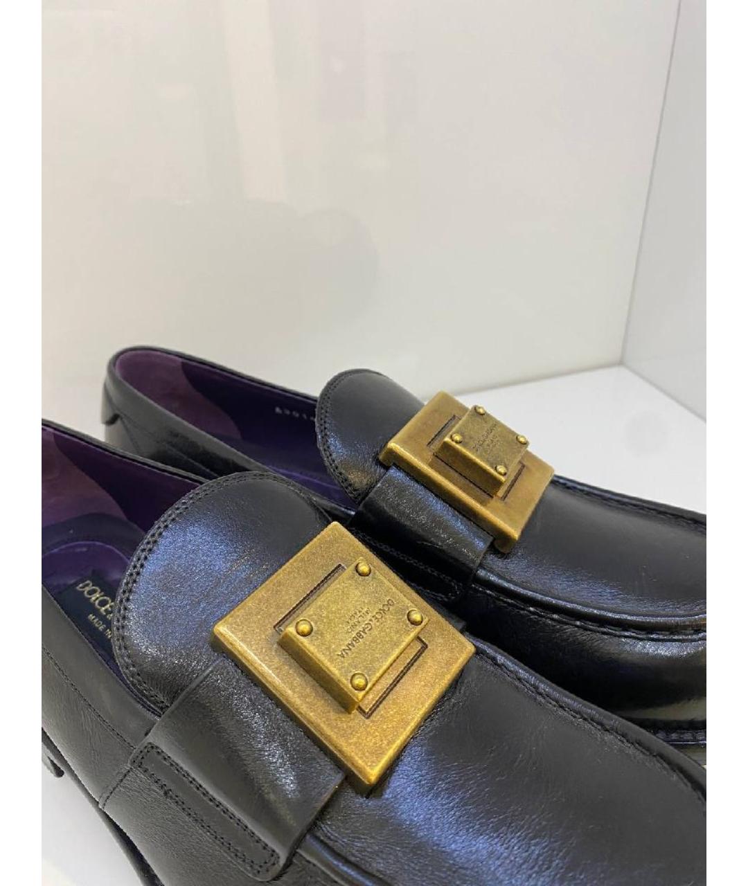 DOLCE&GABBANA Черные кожаные лоферы, фото 5