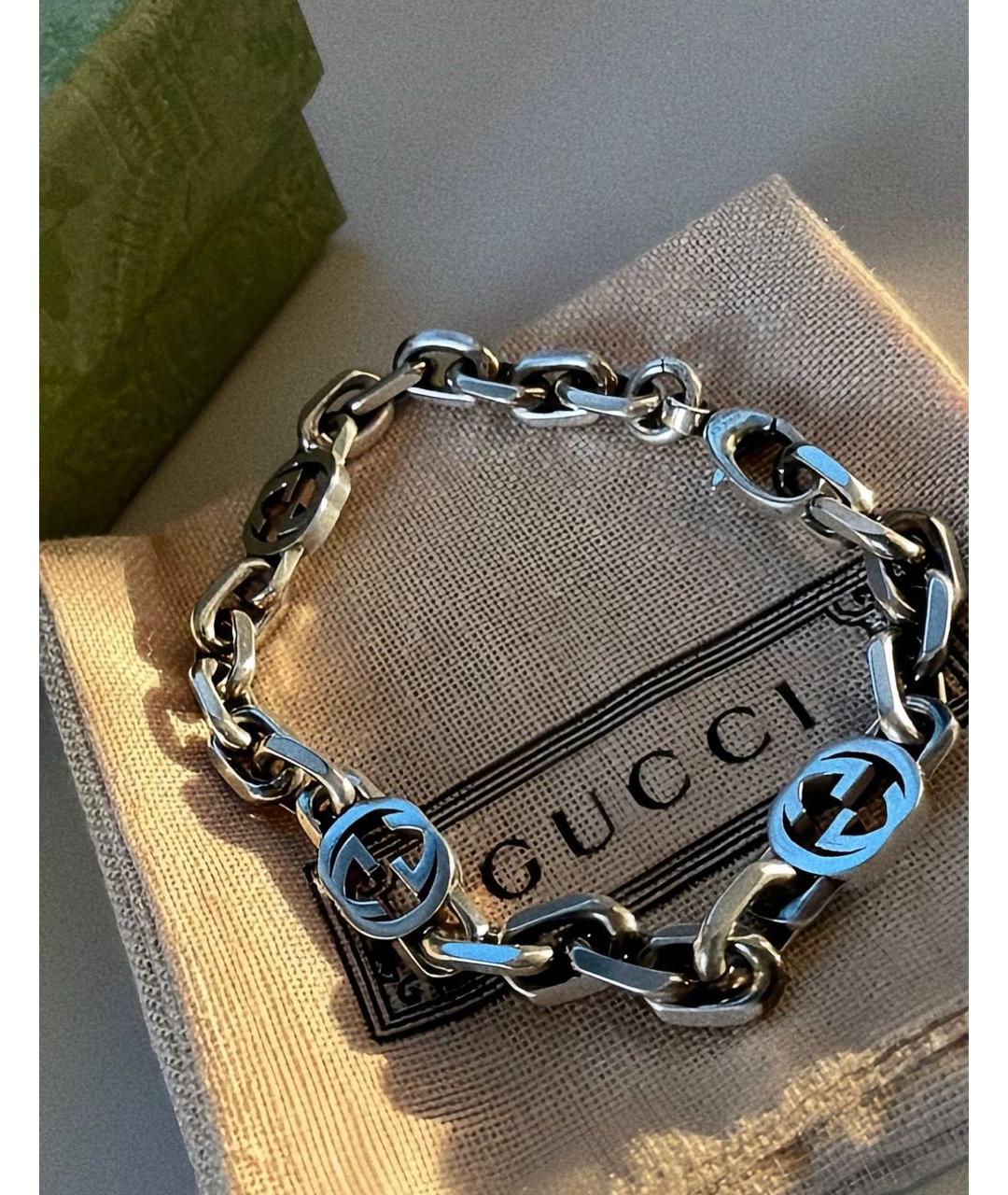 GUCCI Серебрянный серебряный браслет, фото 3