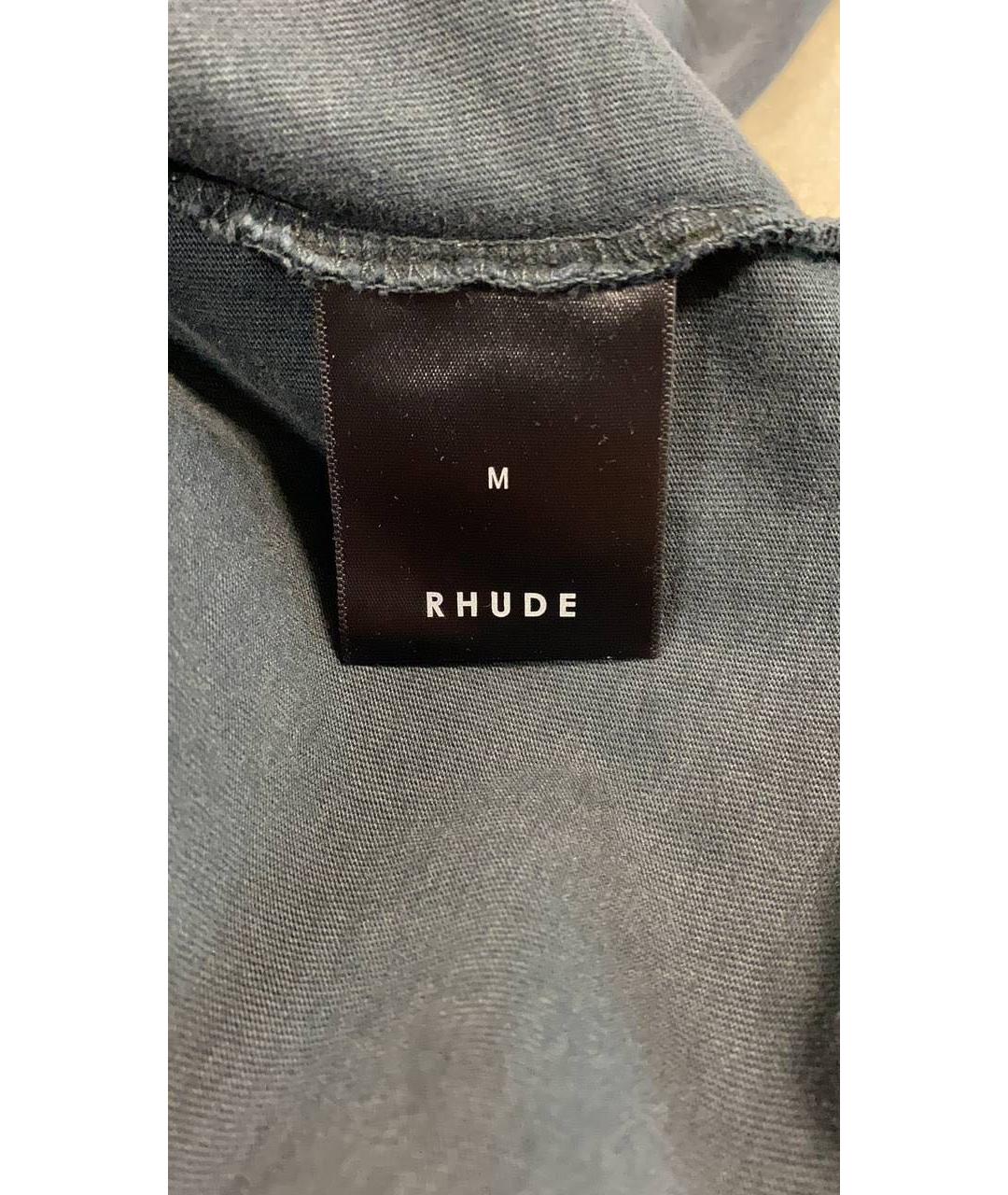 RHUDE Черная хлопковая футболка, фото 5
