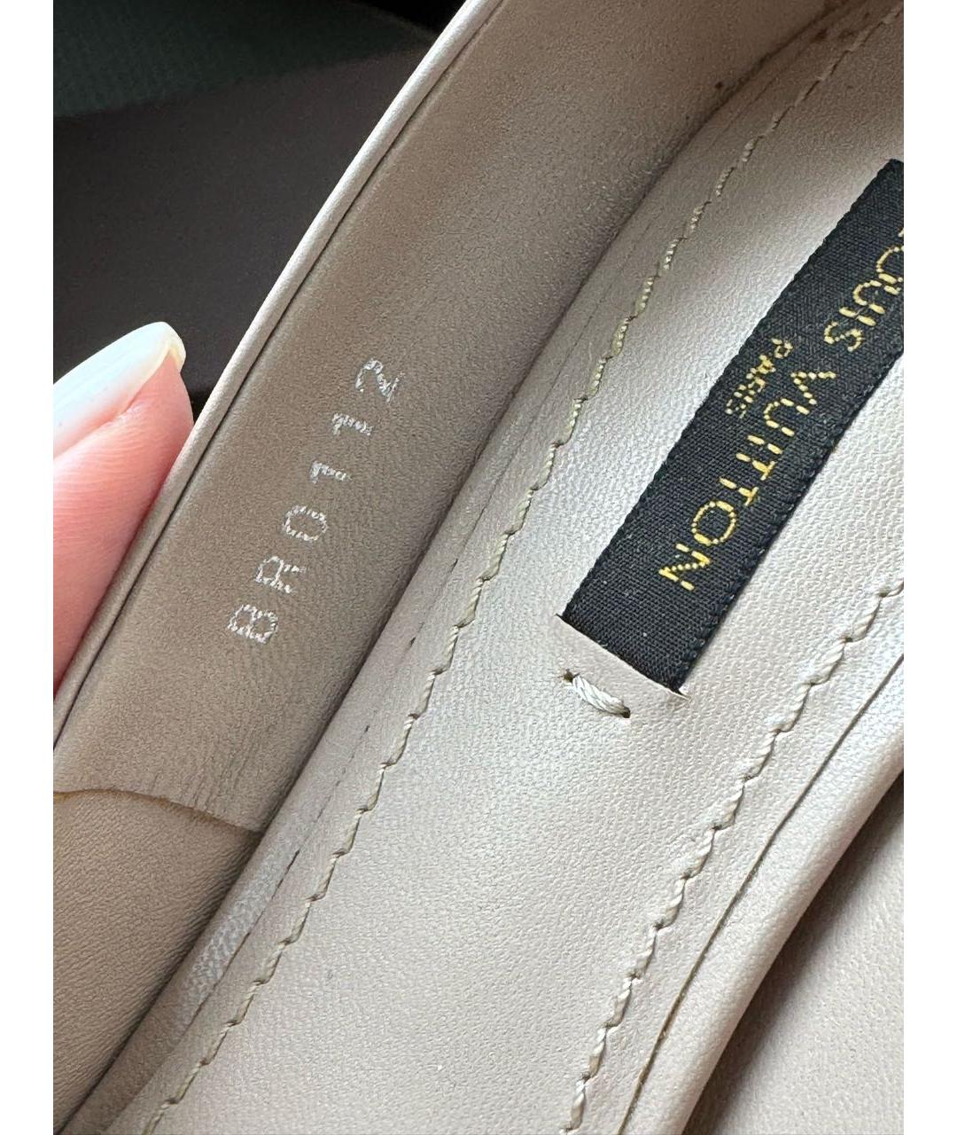 LOUIS VUITTON Бежевые кожаные туфли, фото 4