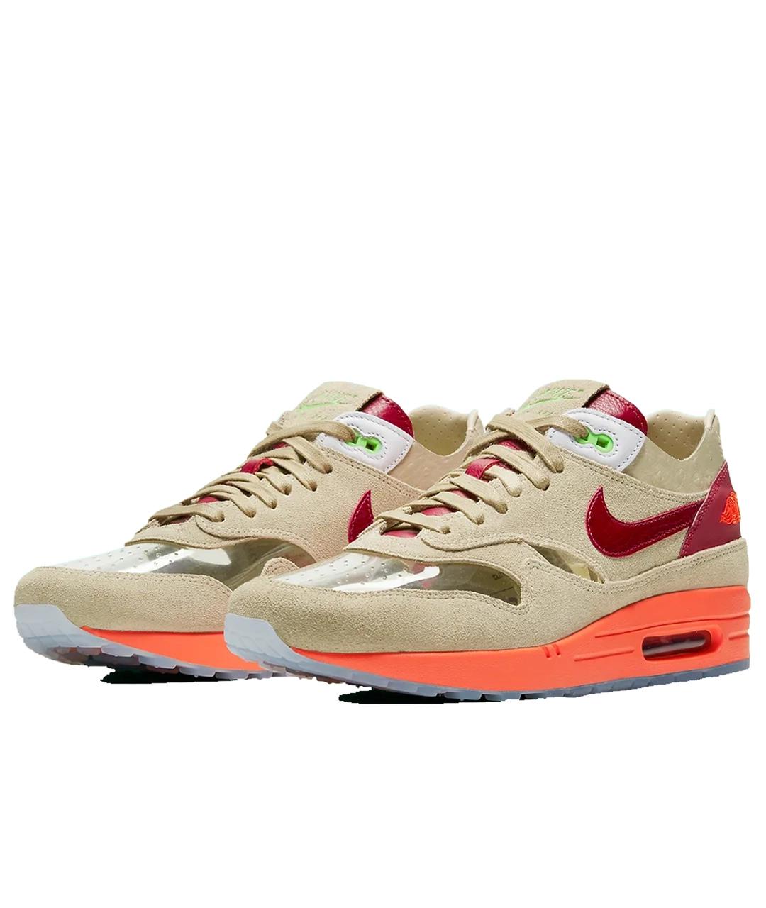 NIKE Бежевые кожаные низкие кроссовки / кеды, фото 2