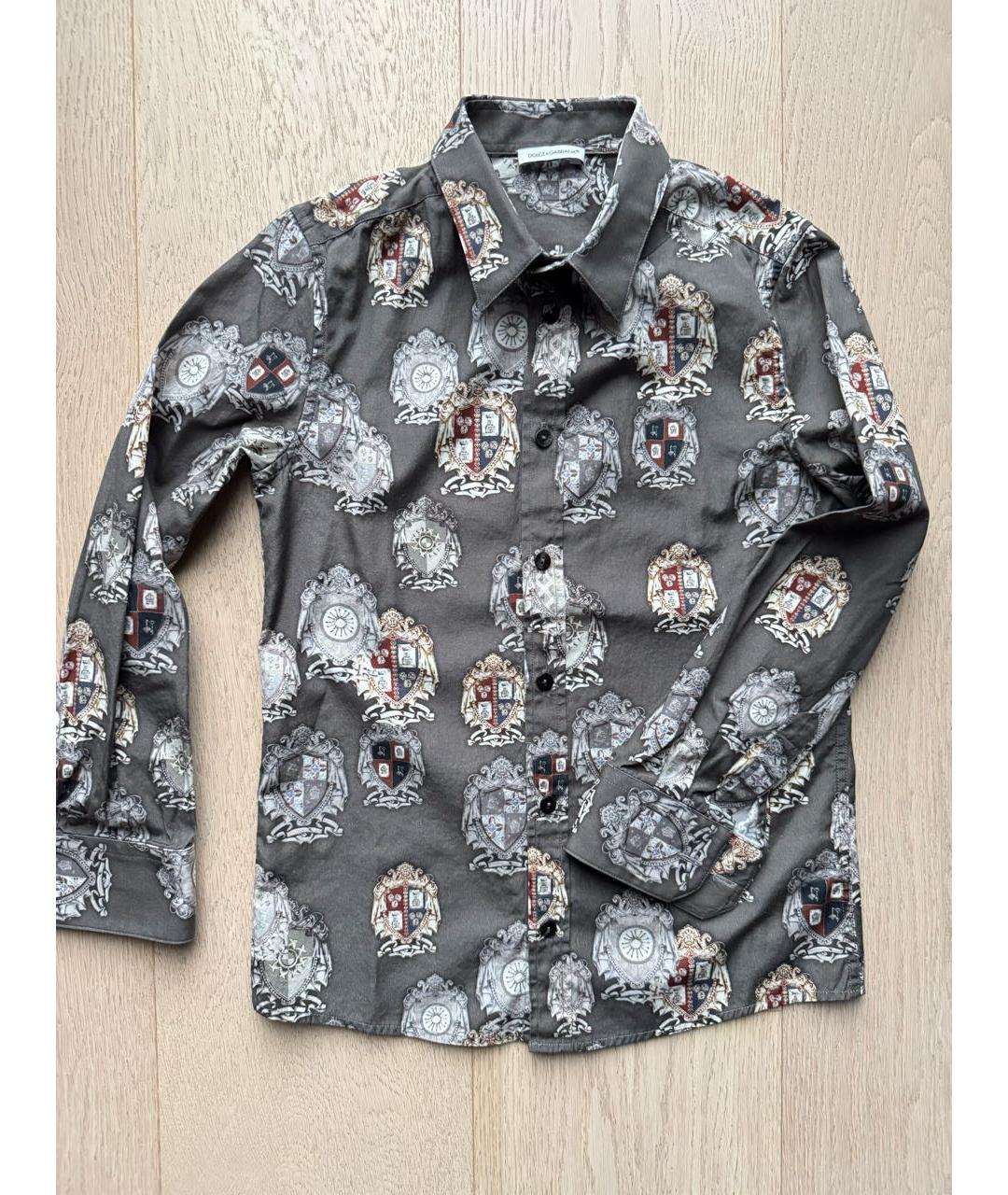 DOLCE & GABBANA KIDS Антрацитовая хлопковая детская рубашка, фото 5