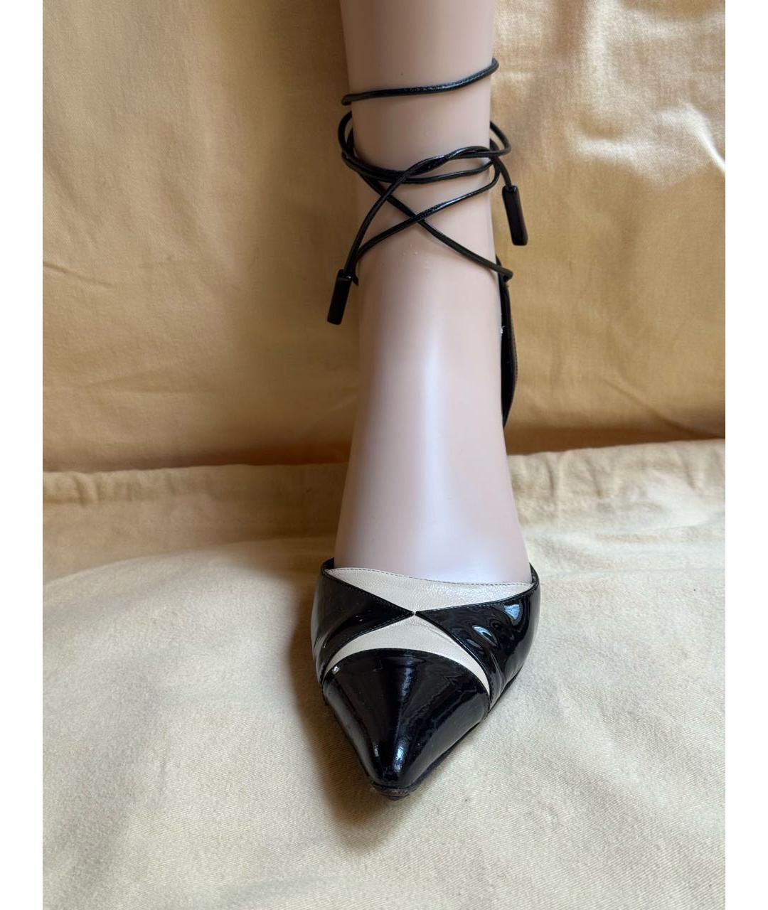 CHANEL Черные кожаные лодочки на низком каблуке, фото 7