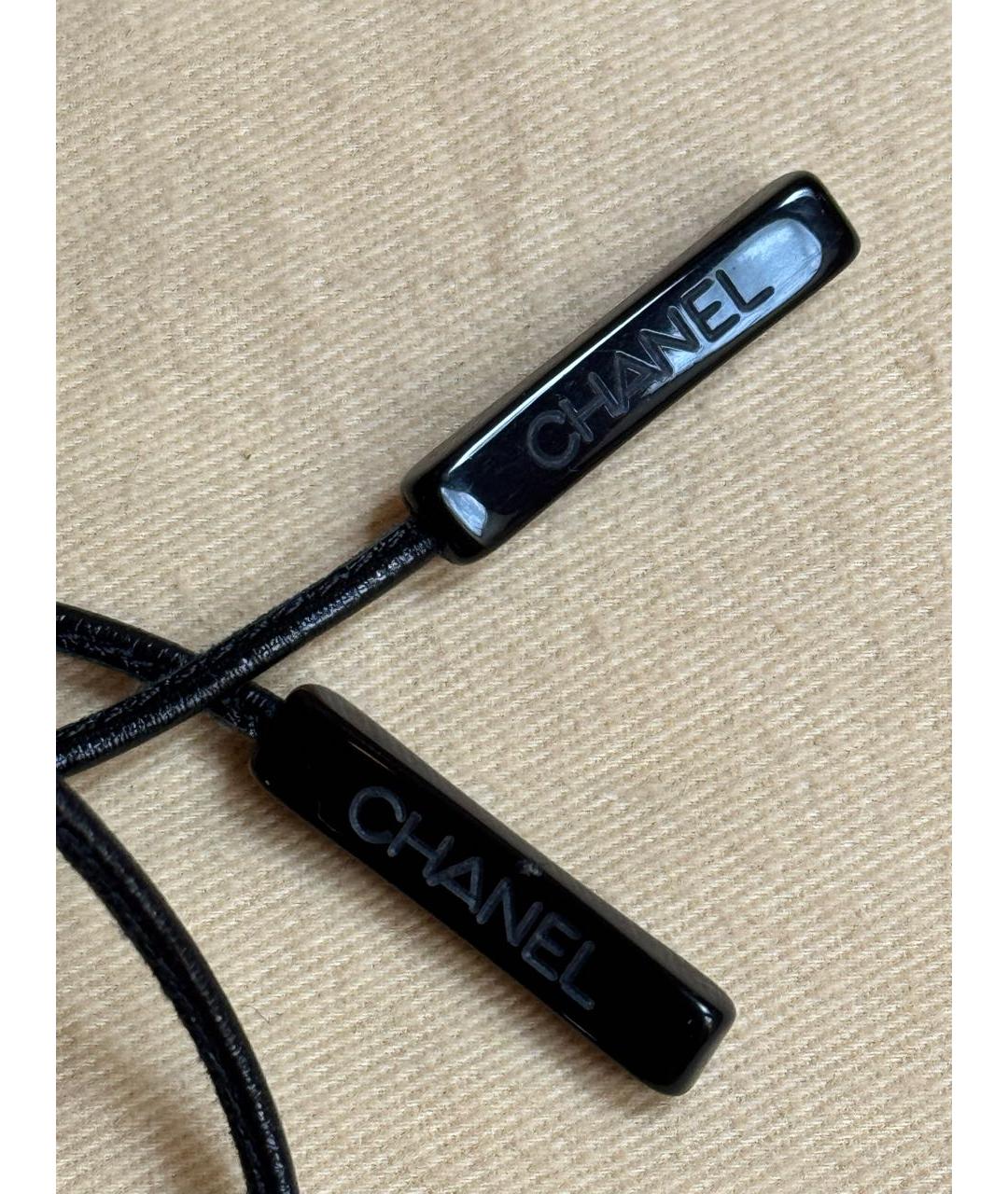 CHANEL Черные кожаные лодочки на низком каблуке, фото 6