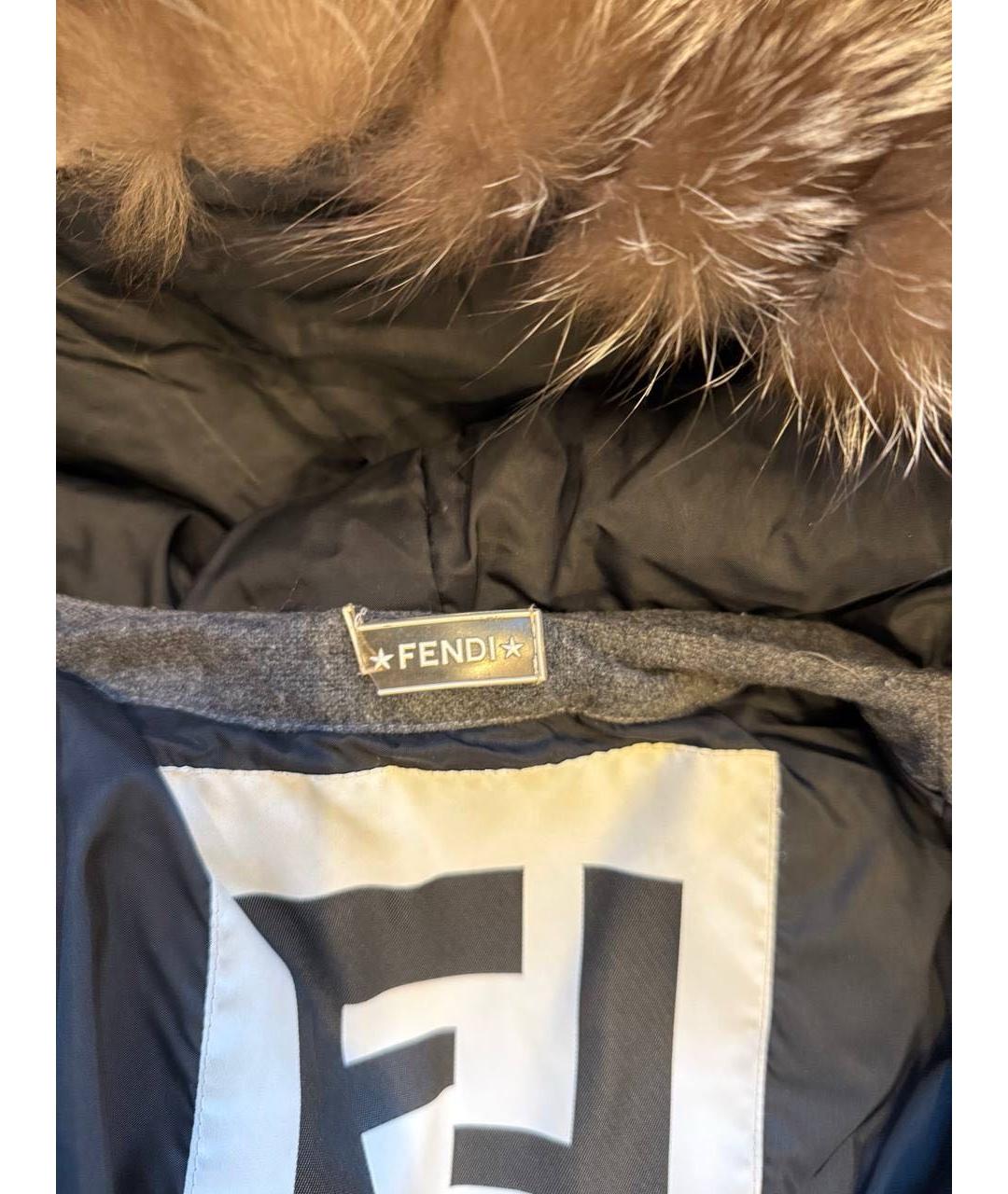 FENDI Антрацитовая шерстяная куртка, фото 4