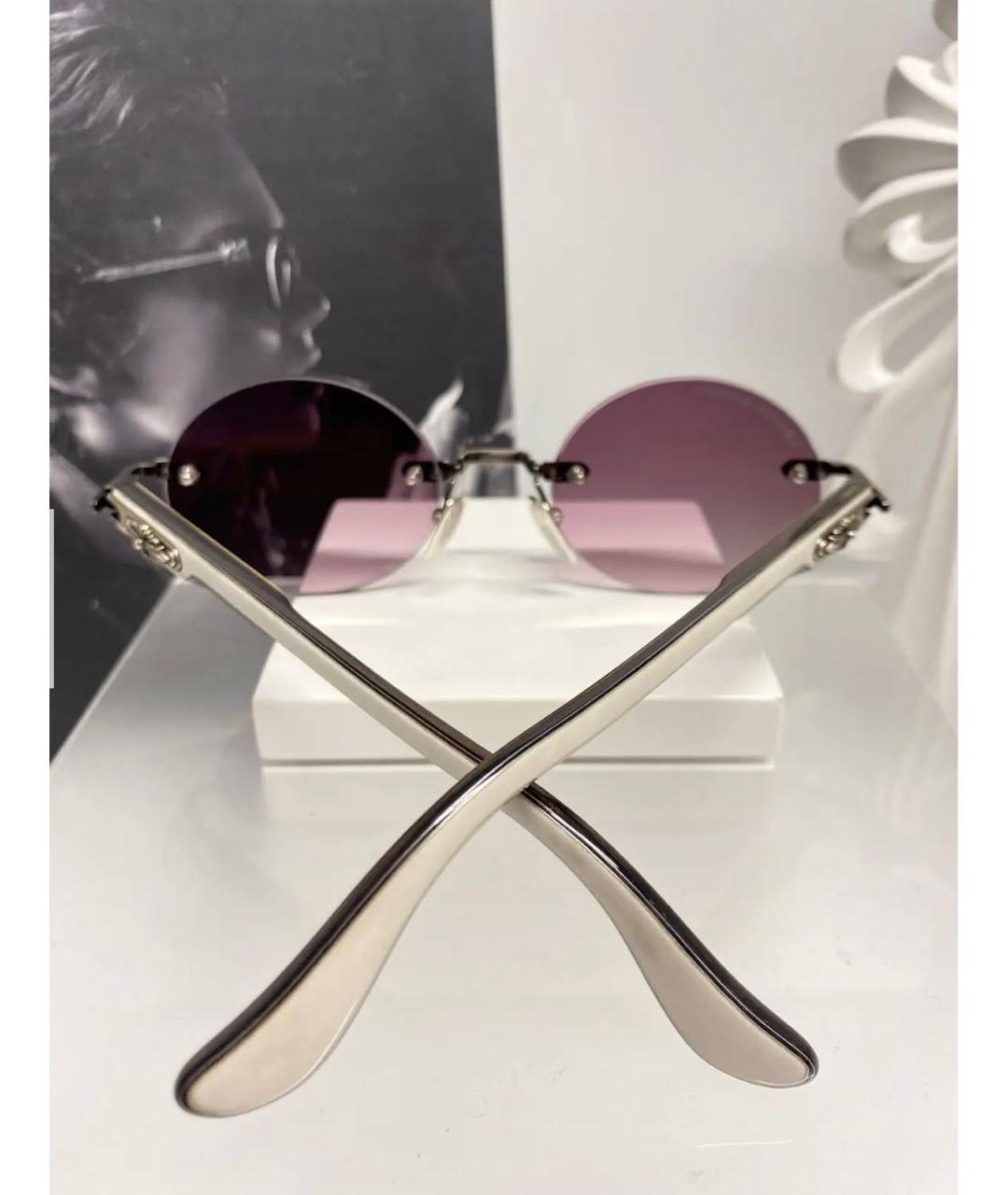 CHROME HEARTS Фиолетовые деревянные солнцезащитные очки, фото 4