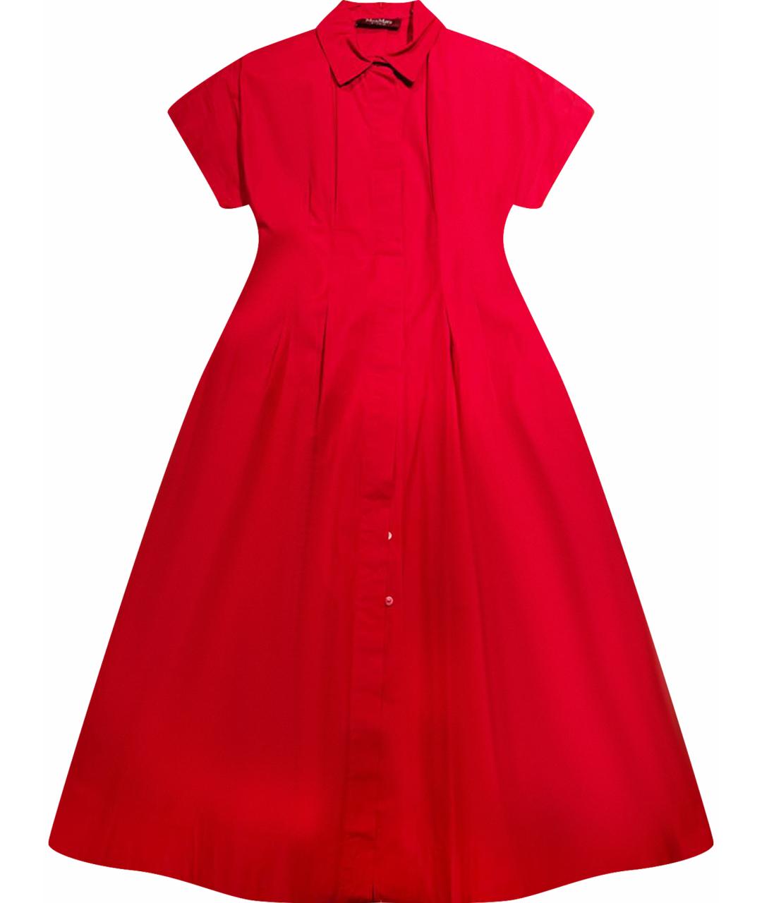 MAX MARA STUDIO Красное хлопковое повседневное платье, фото 1