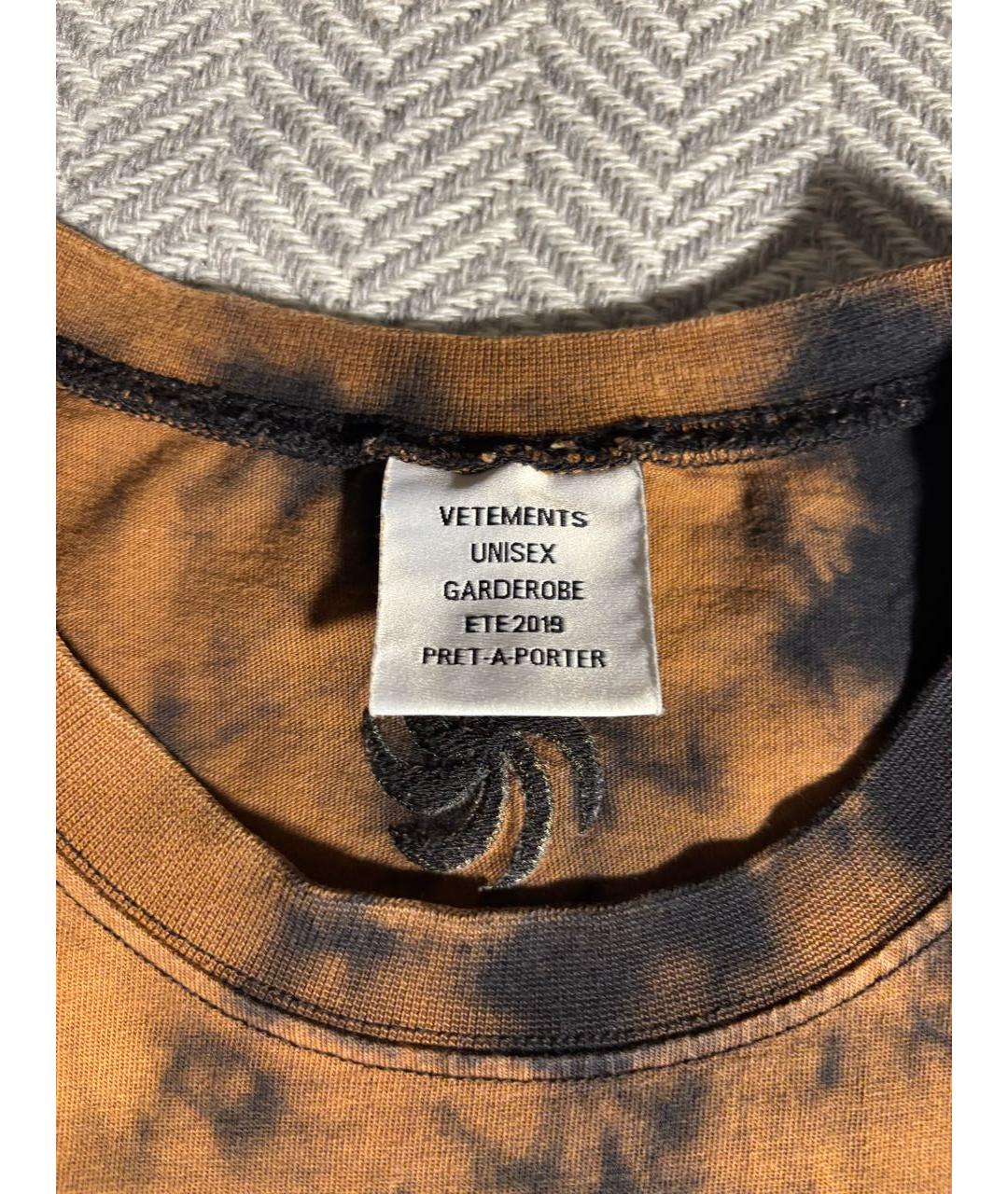 VETEMENTS Оранжевая хлопковая футболка, фото 4