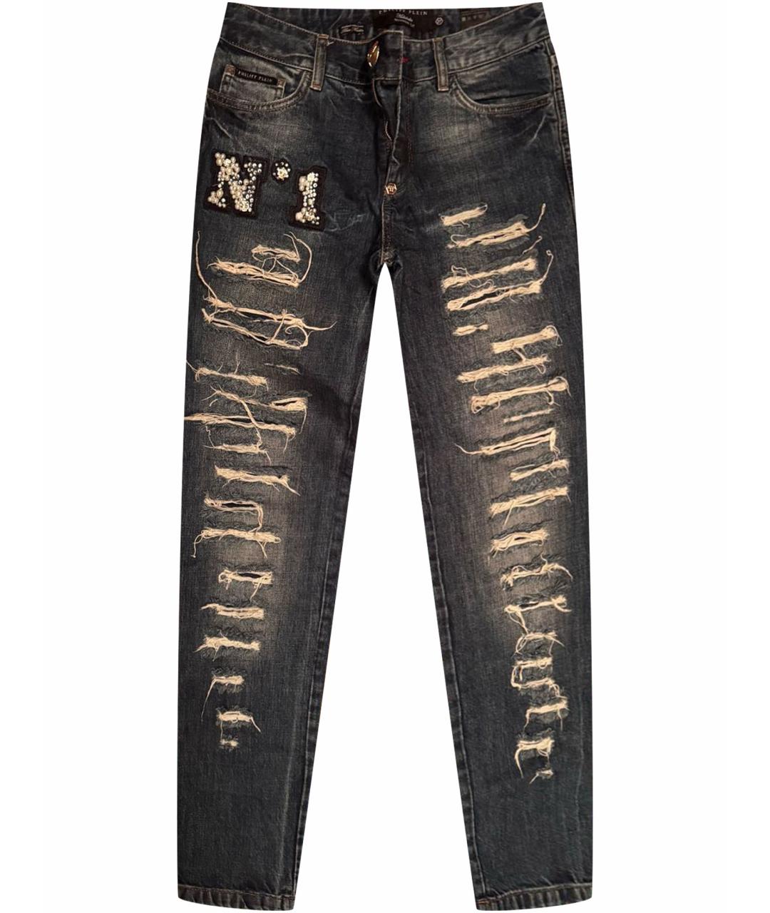 PHILIPP PLEIN Темно-синие джинсы слим, фото 1