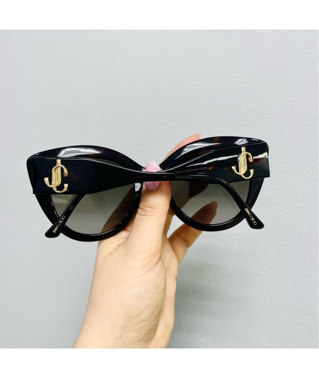 JIMMY CHOO Коричневые пластиковые солнцезащитные очки, фото 4
