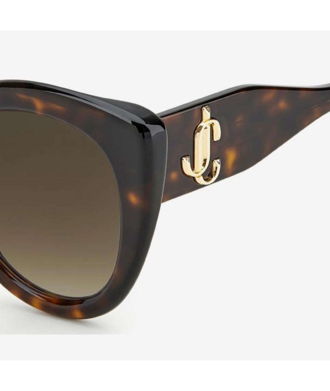 JIMMY CHOO Коричневые пластиковые солнцезащитные очки, фото 6